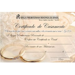 Certificado de Casamento com logo da IPRB c/ 20 unid - 00439 Certificado de Casamento com logo da IPRB c/ 20 unid - 00439